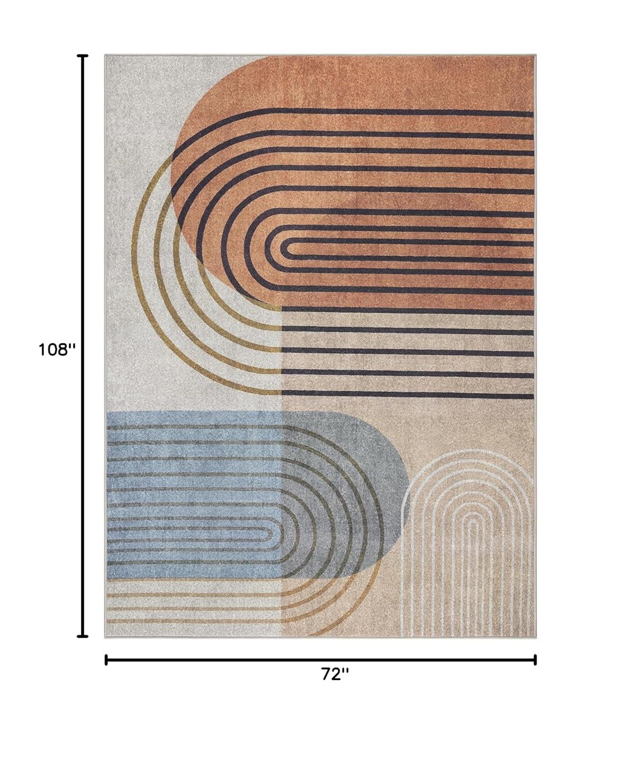 Town & Country Everyday Avani Everwash Non-Slip Backing Area Rug Beige/Rust