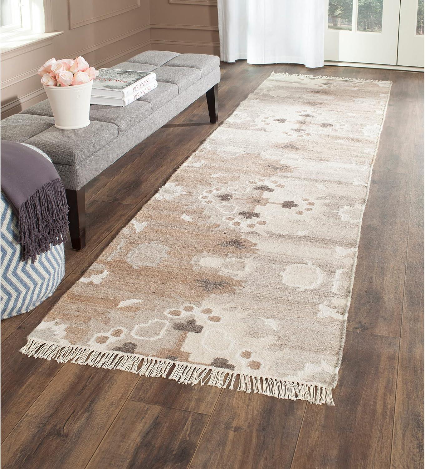 Natural Kilim NKM318 Hand Woven Area Rug - Grey/Multi - 7'x7' - Safavieh.