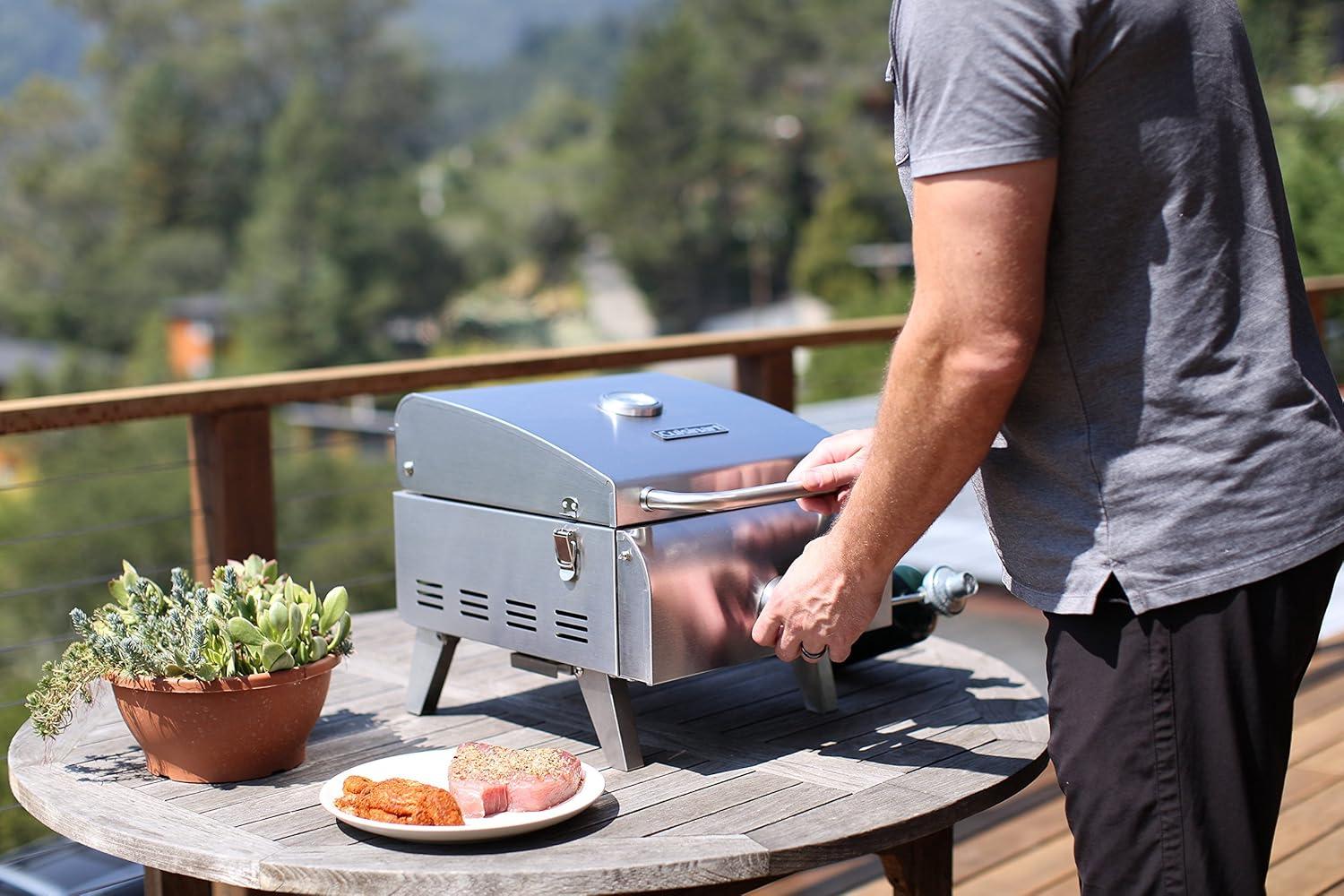 Cuisinart 1 Burner Silver Propane Portable Gas Grill