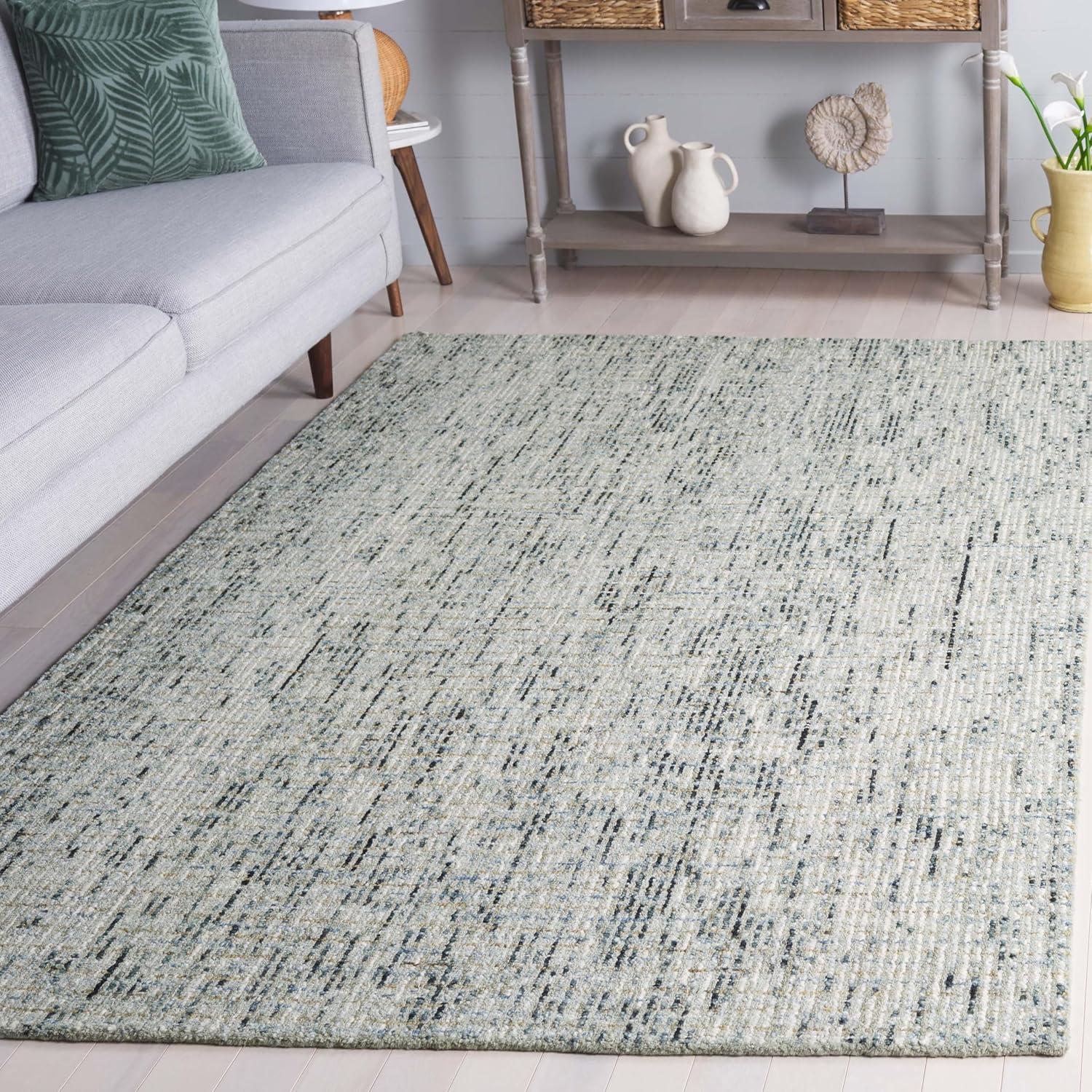 SAFAVIEH Abstract Delia Geometric Wool Area Rug, Green/Ivory, 8' x 10'