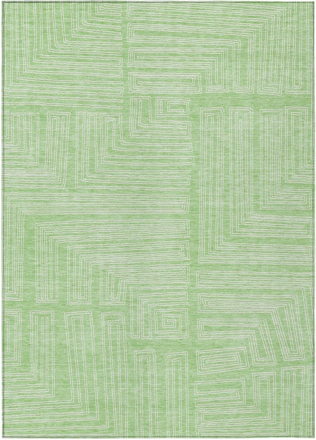 Addison Rugs Chantille Indoor/Outdoor Transitional Geometric, Abstract Mint Washable Rectangle Rug, 2'6" x 3'10"