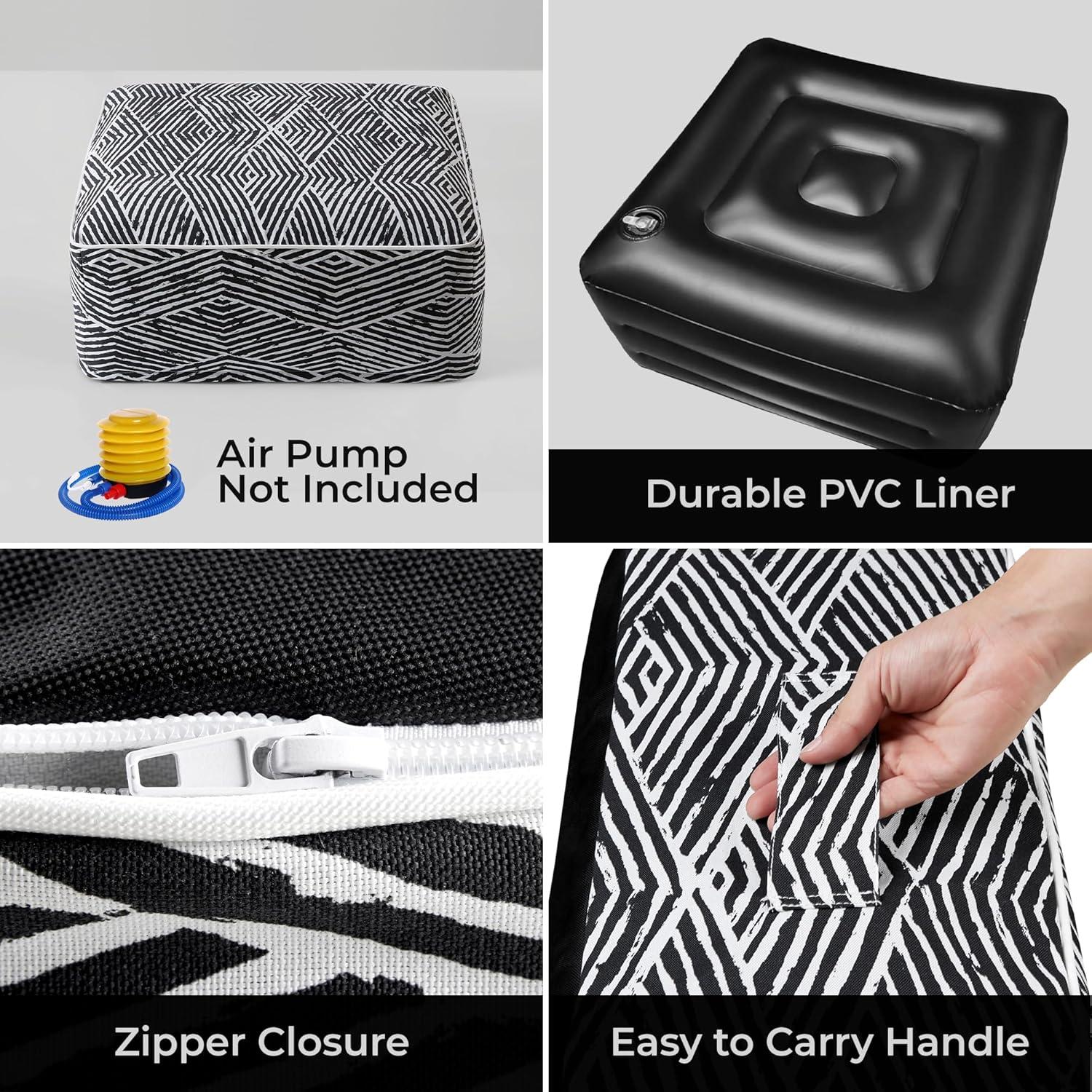 Costa Portable Water Repellent Inflatable Round/Cube Ottoman