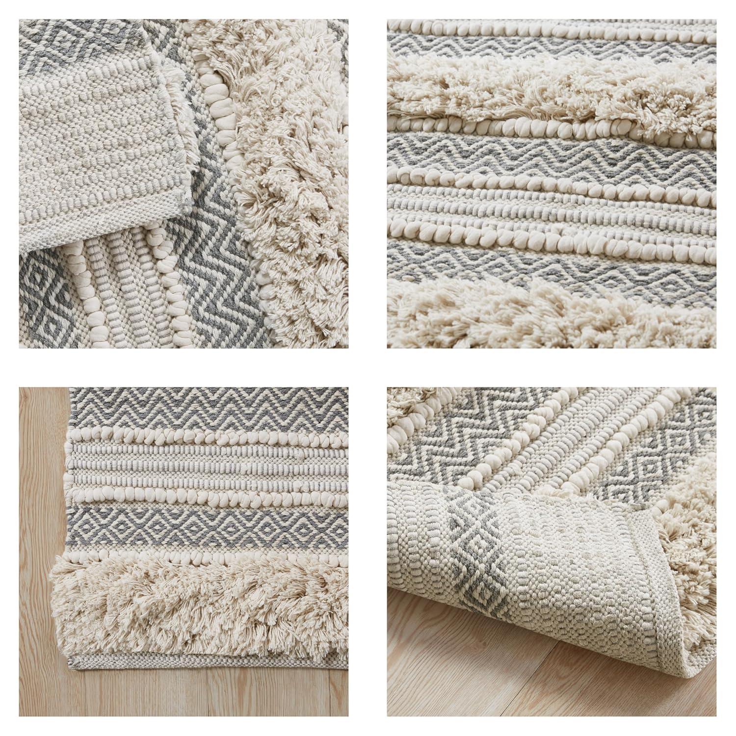 INK+IVY Asher Cotton Blend Bath Rug with Non-Slip Backing