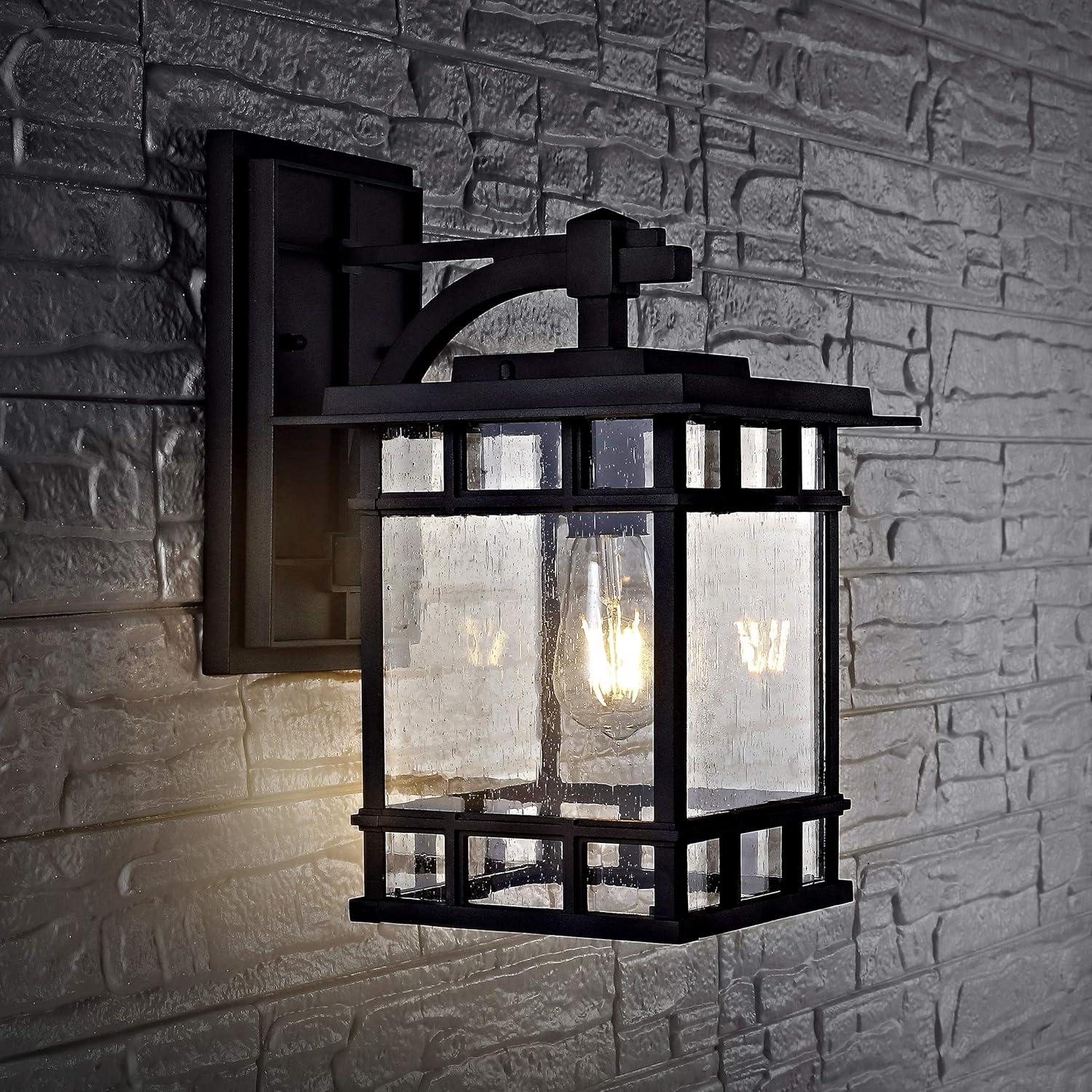 Rolran Outdoor Wall Lantern - Black - Safavieh