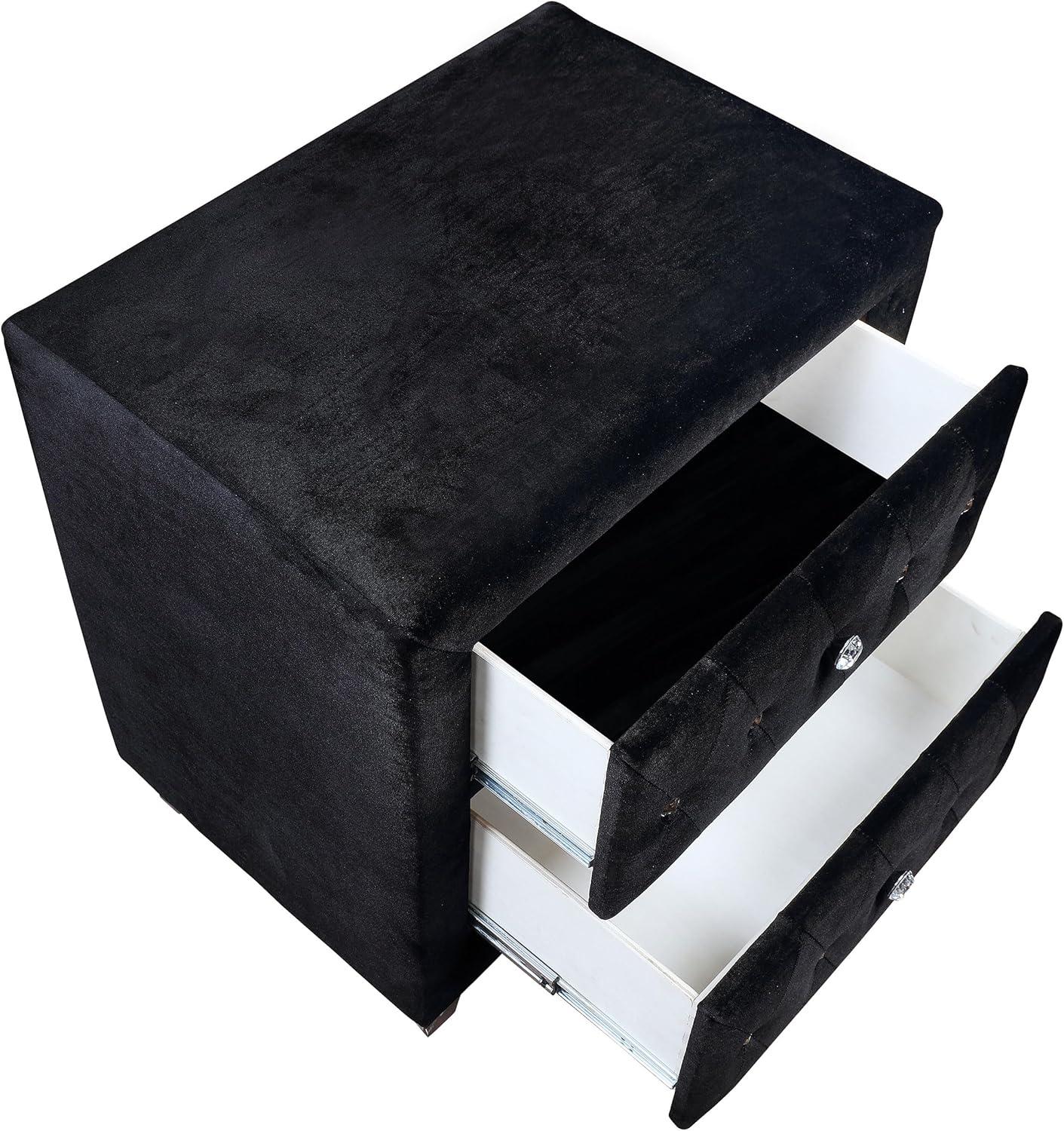 Deanna 2-drawer Rectangular Nightstand Black
