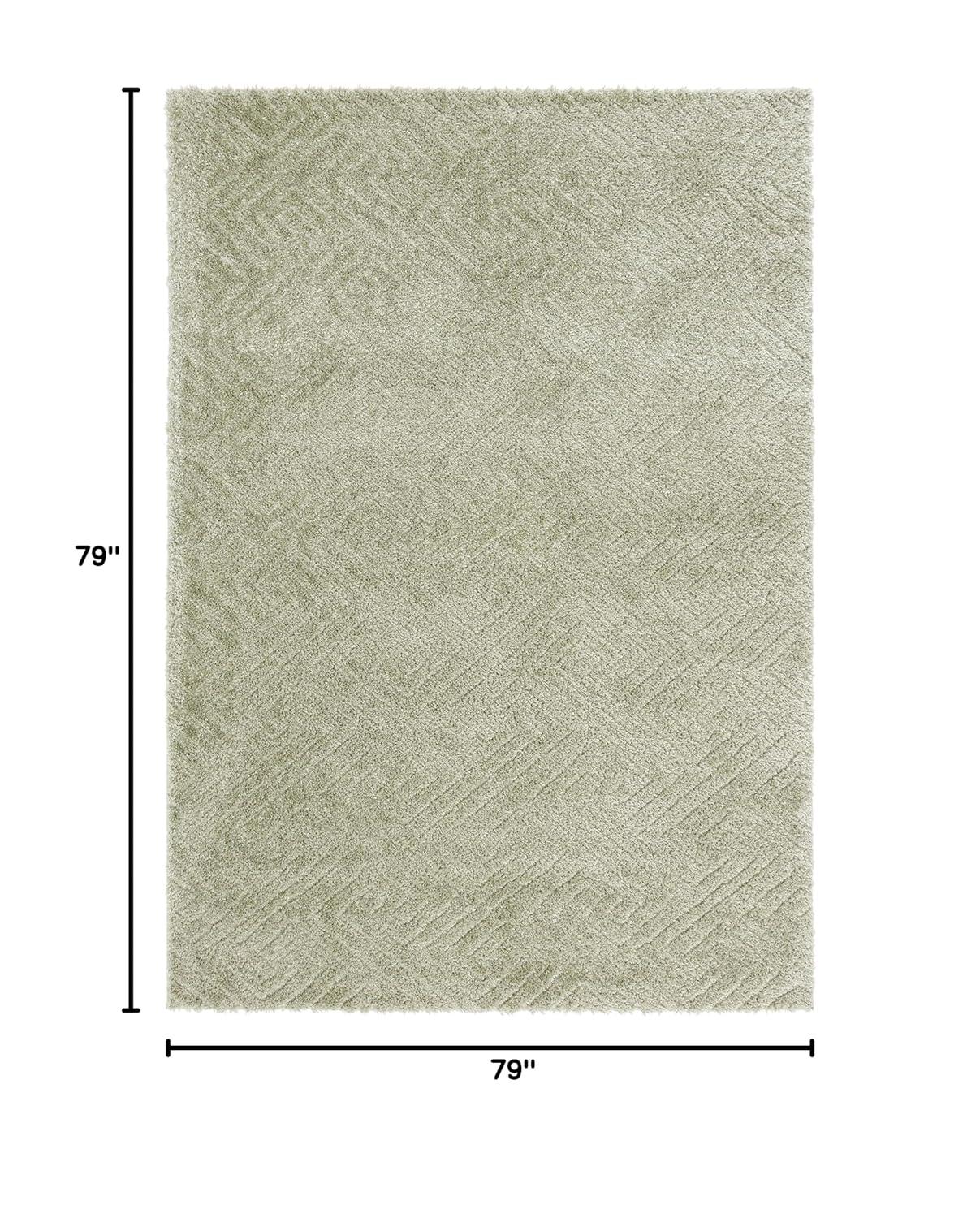 Tahoe Shag THO652 Power Loomed Indoor Area Rug - Sage - 6'-7"x6'-7" - Safavieh
