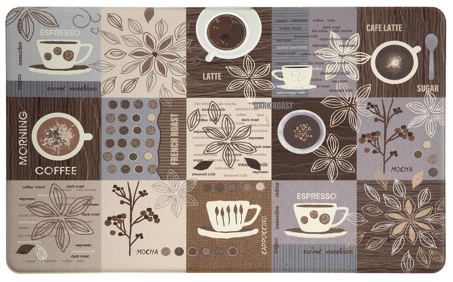 World Rug Gallery Coffee Kitchen Anti Fatigue Standing Mat - Brown 18"x30"