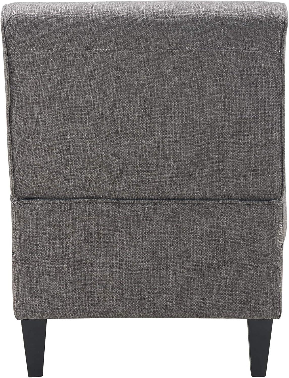 Serta Copenhagen Slipper Chair, Tufted Backrest, Sinuous Spring Seat Cushion, Polyester Fabric