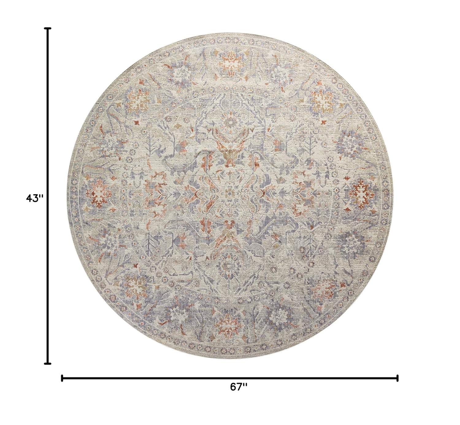 Chris Loves Julia x Loloi Rosemarie Oriental Oatmeal/Lavender Area Rug