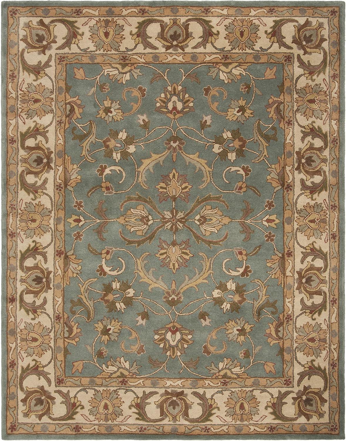 Elegant Heritage Hand-Tufted Wool Rug in Blue/Beige - 8'3" x 11'