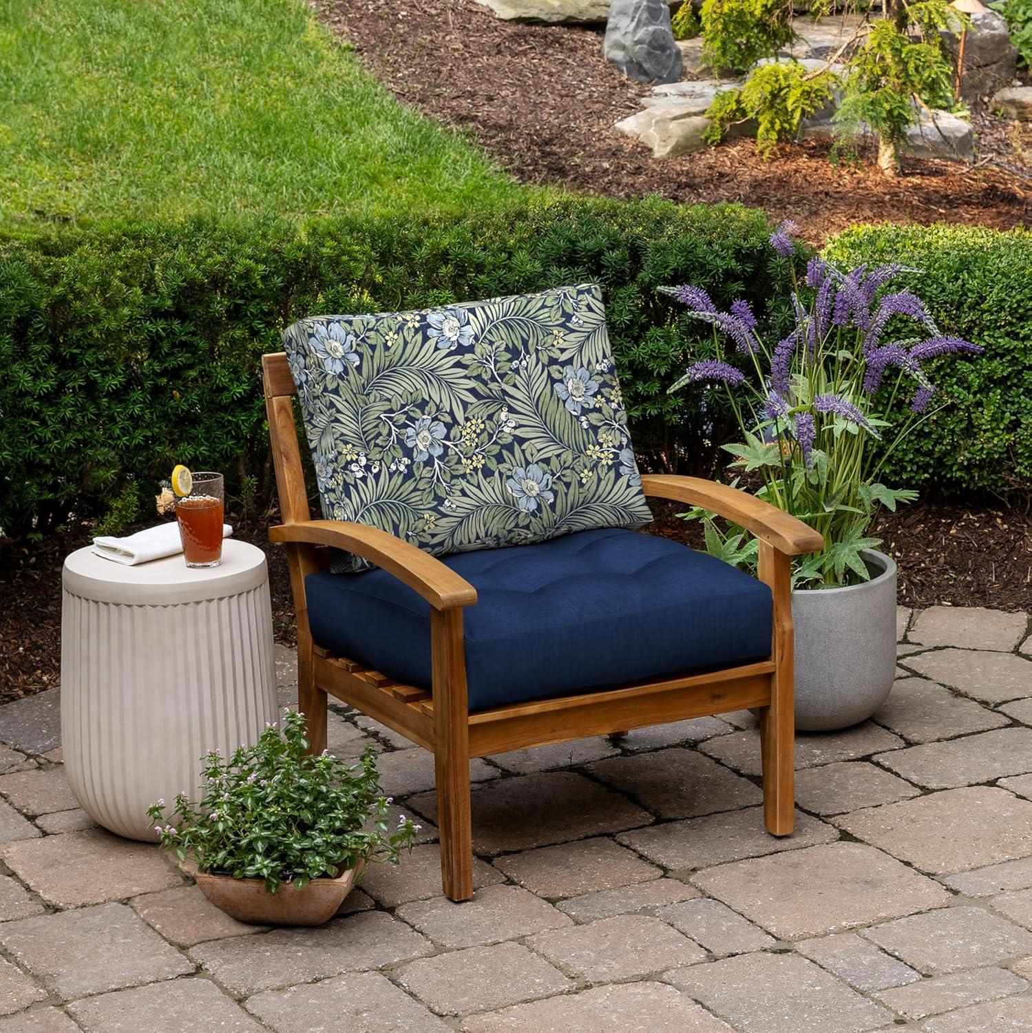 ARDEN Outdoor Plush Modern Tufted Blowfill Deep Seat Set, 24 x 24, Rain-Proof, Fade Resistant, Deep Seat Bottom and Back Cushion 24 x 24