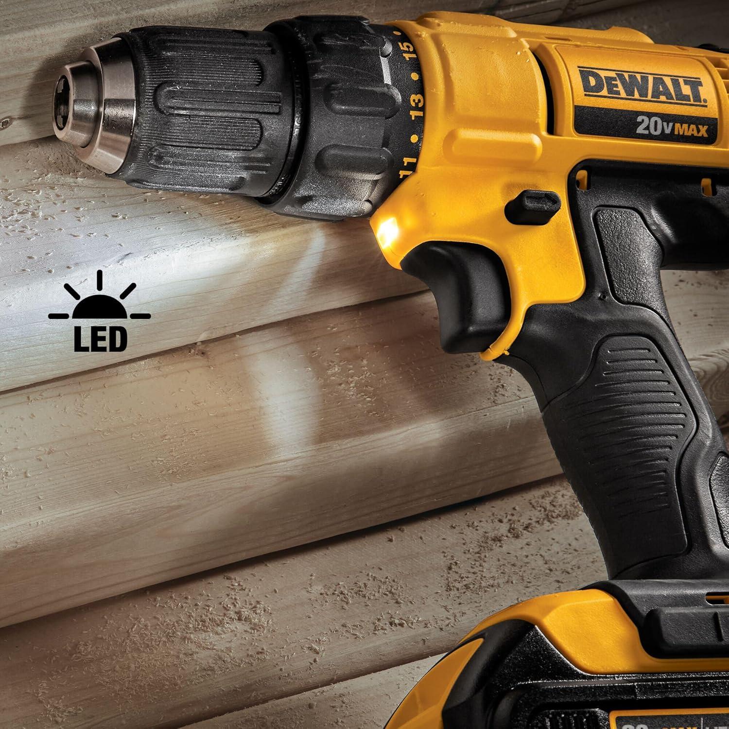 DEWALT 20V MAX Cordless Drill/Impact 2 Tool Combo Kit with (2) 20V 1.3Ah Batteries, Charger, and Bag DCK240C2