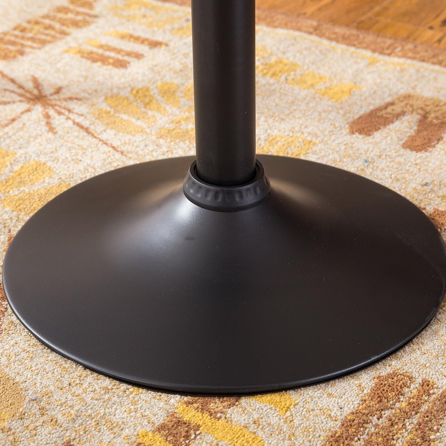 Belham Black Adjustable Height Round Metal Bar Table