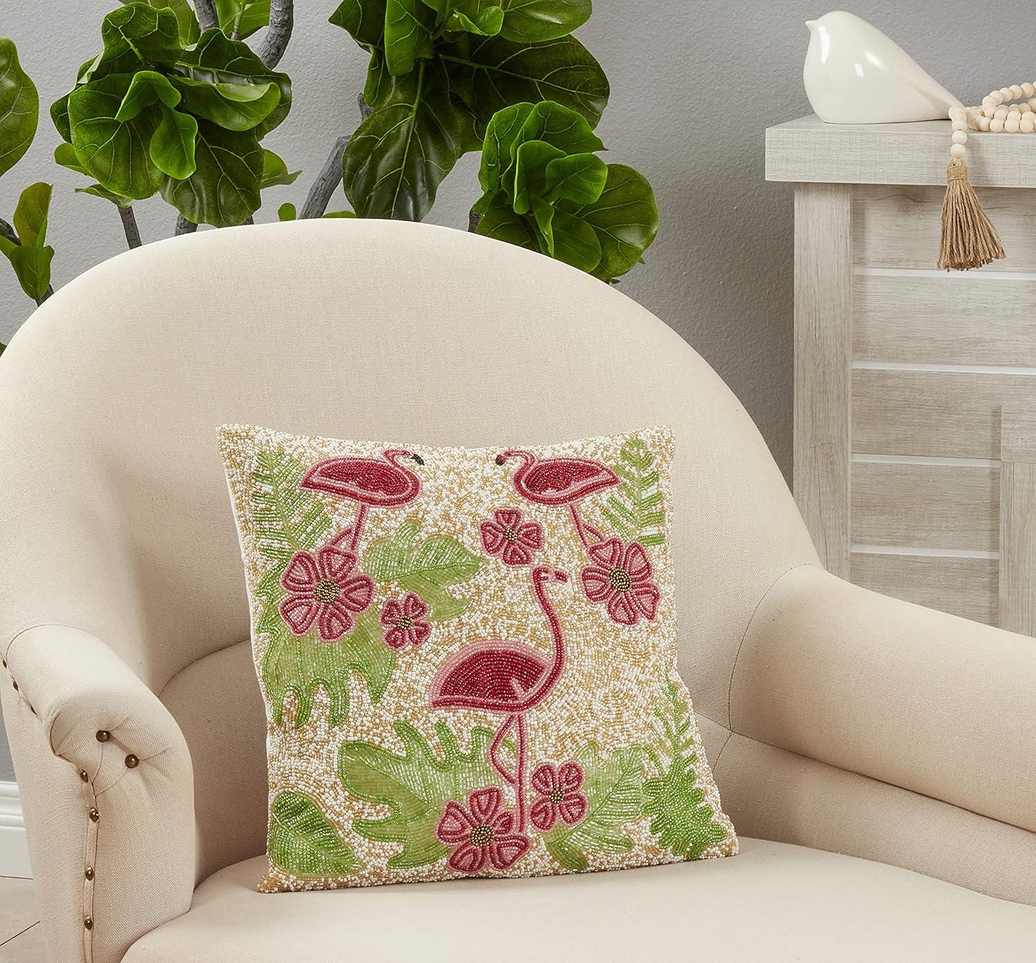 Saro Rosamund Collection Cotton Throw Pillow