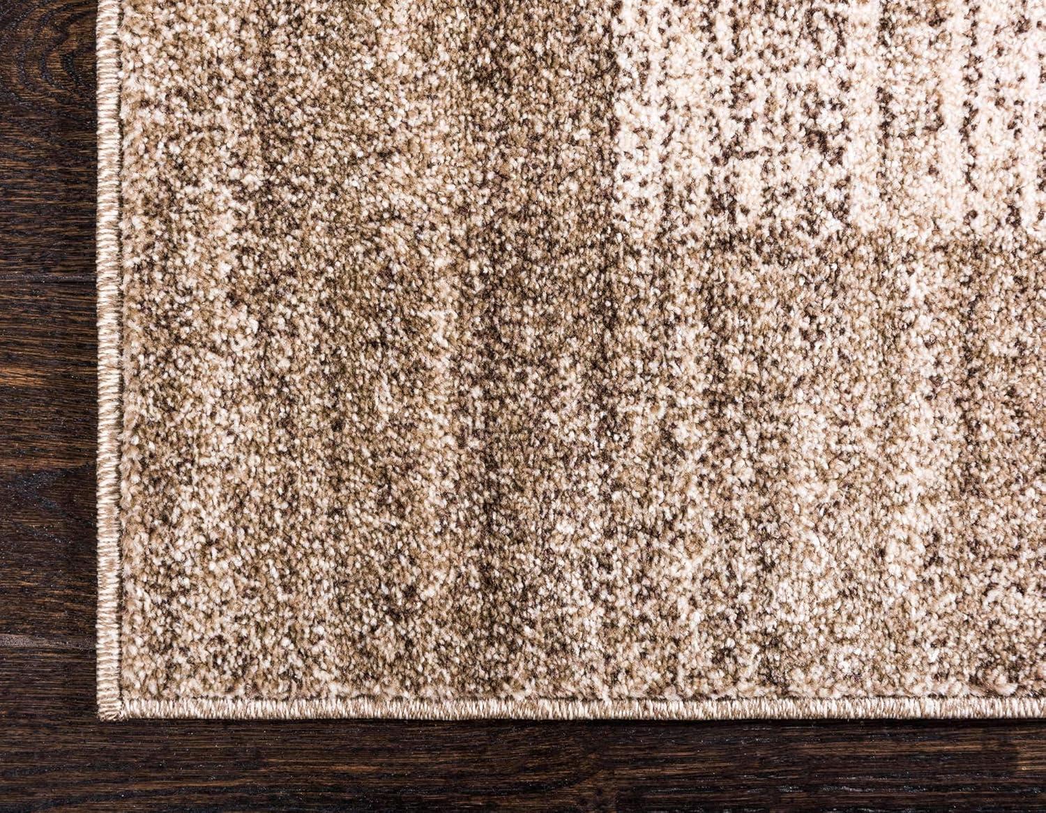 Angelica Beige and Ivory 9' x 12' Easy-Care Synthetic Area Rug