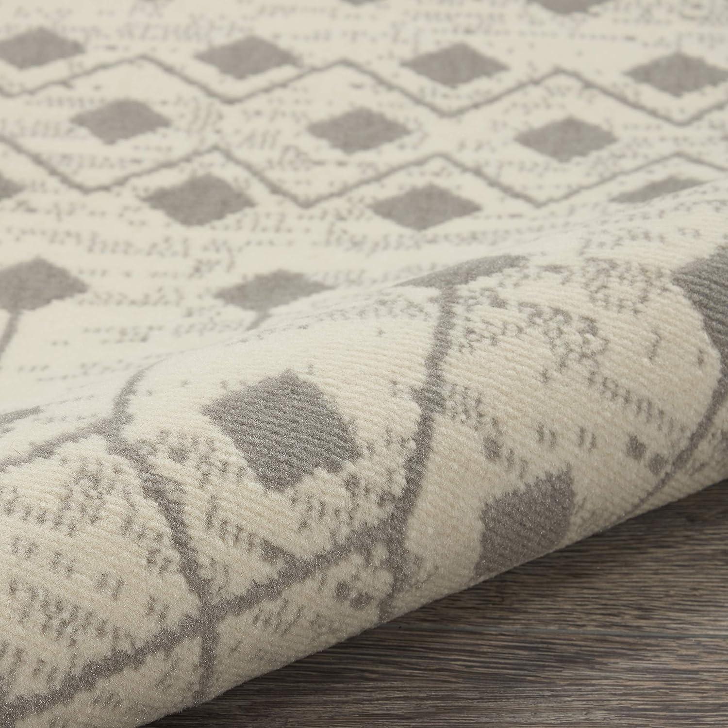 Nourison Grafix GRF37 Indoor Area Rug Ivory/Grey 5'3" x ROUND