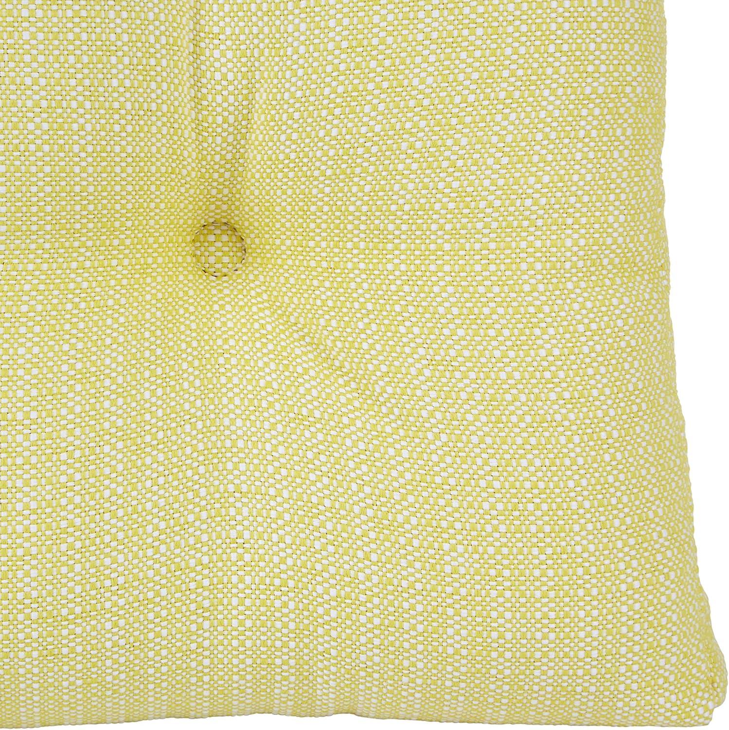 Klear Vu Gripper Overstuffed Universal Non-Slip Dining Chair Cushions for Kitchen Decor or Office Use, U-Shaped Skid-Proof Seat Pad, 15x15 Inches, 4 Count, Solid Yellow
