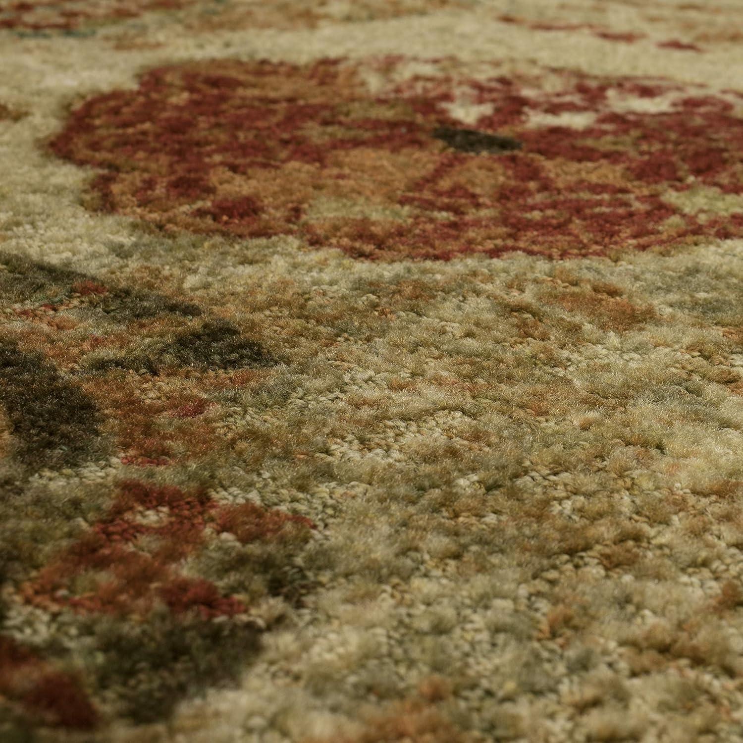 Mohawk Home Strata Caravan Medallion Multi Printed Area Rug, 7'6"x10', Tan & Orange