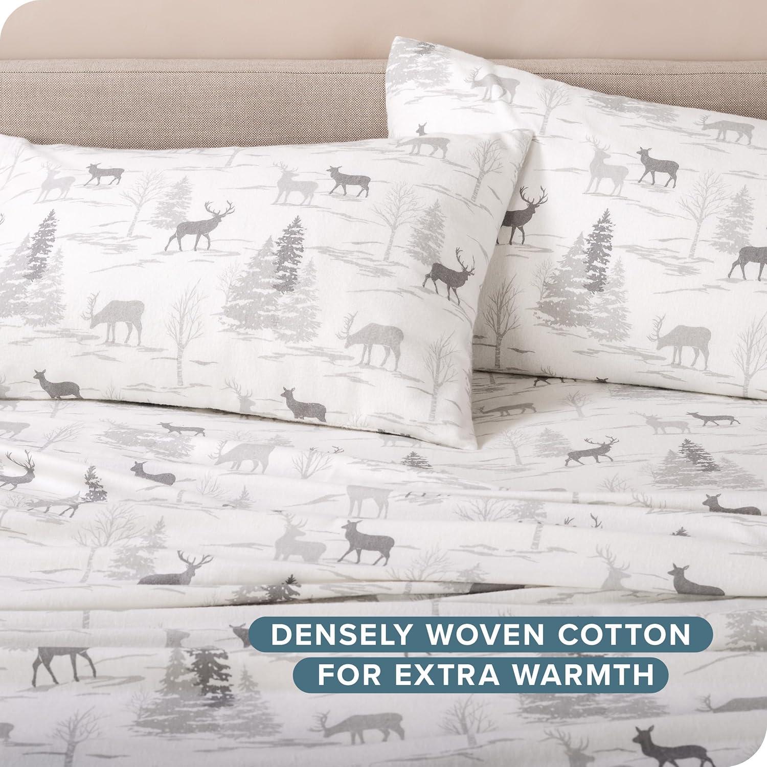 Elk Cotton Flannel Twin XL Sheet Set by Bare Home