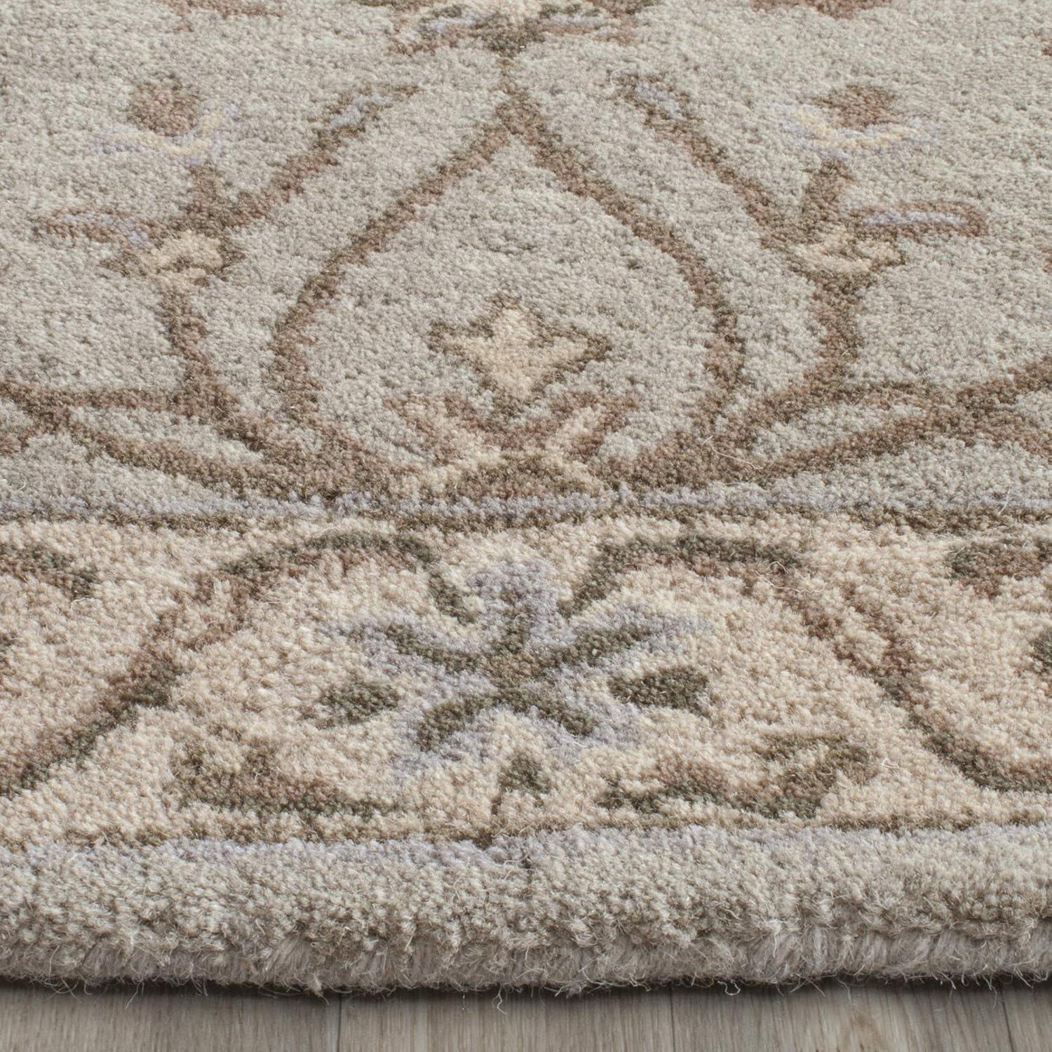 Elegant Heritage Hand-Tufted Wool Runner Rug in Gray