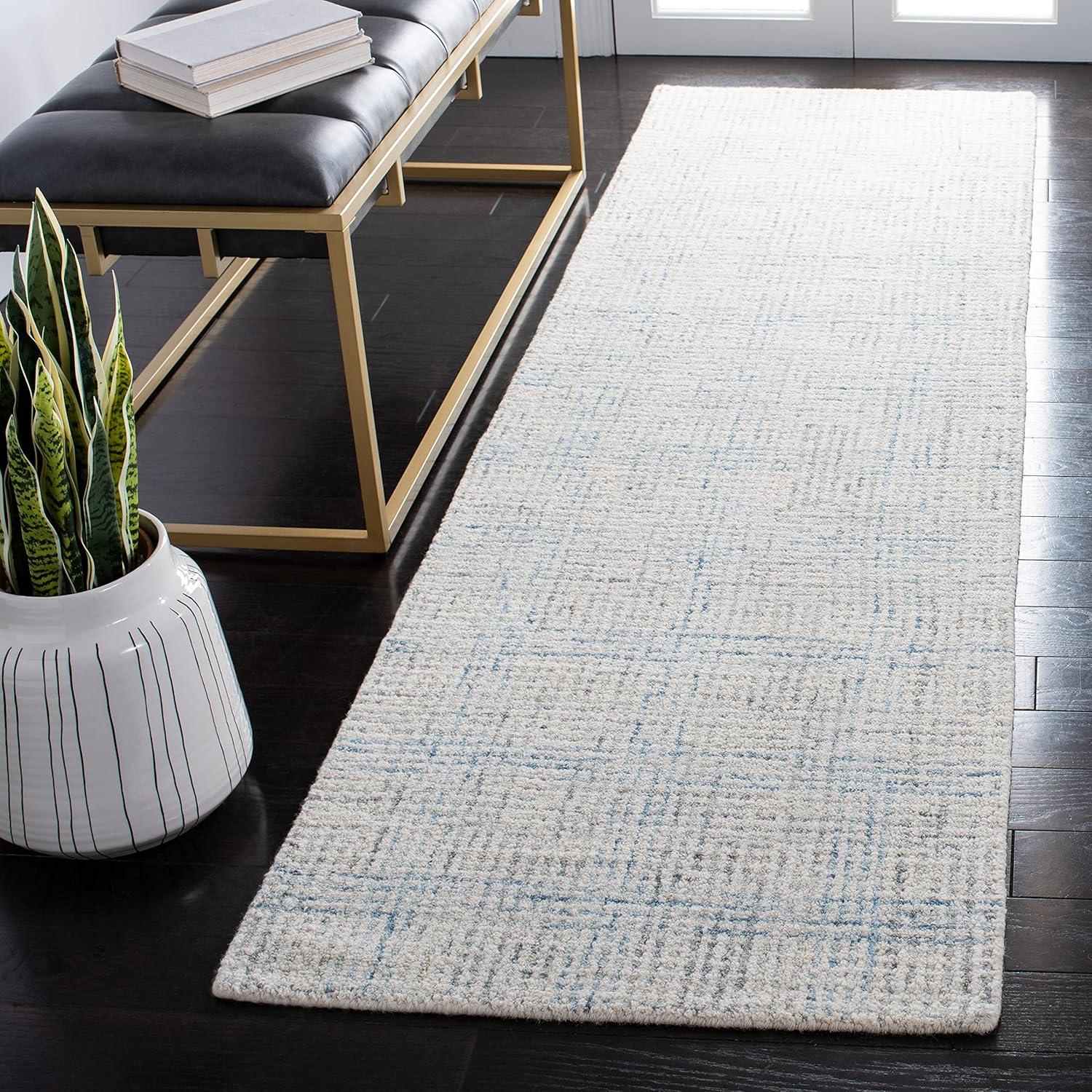 SAFAVIEH Abstract Valentina Plaid Area Rug, Ivory/Beige, 9' x 12'