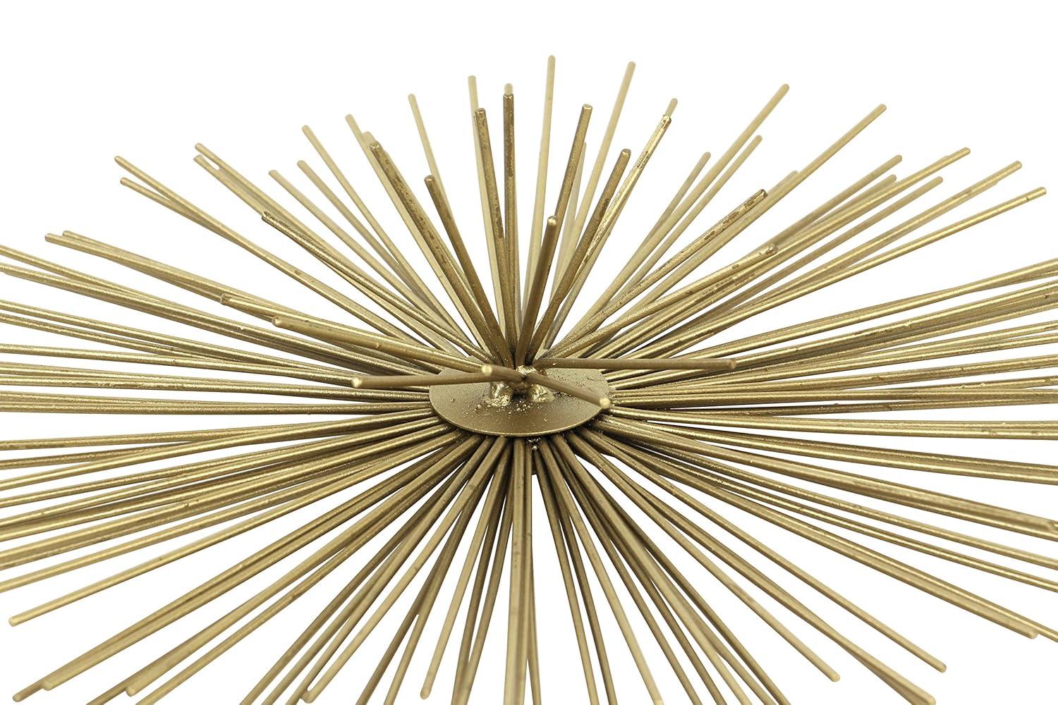 CosmoLiving by Cosmopolitan Gold Metal Starburst 3D Short Spike Home Wall Decor, Set of 3 6", 9", 12"W