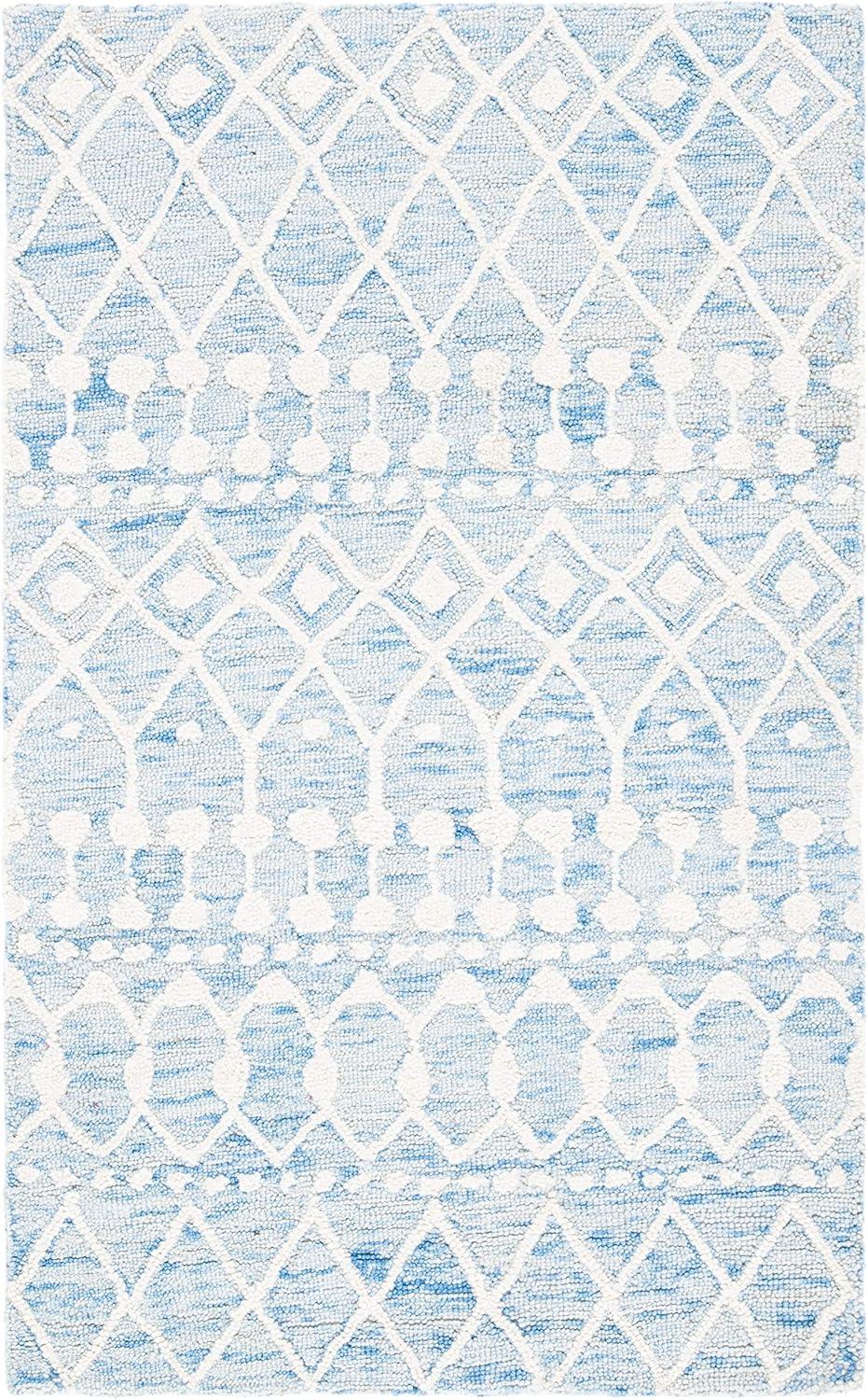 Blossom BLM115 Hand Tufted Accent Rug - Blue/Ivory - 2'x3' - Safavieh.