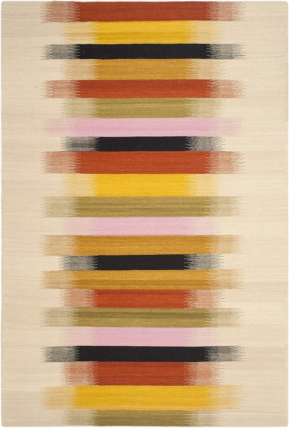 SAFAVIEH Dhurries Harland Geometric Area Rug, Beige/Multi, 6' x 9'