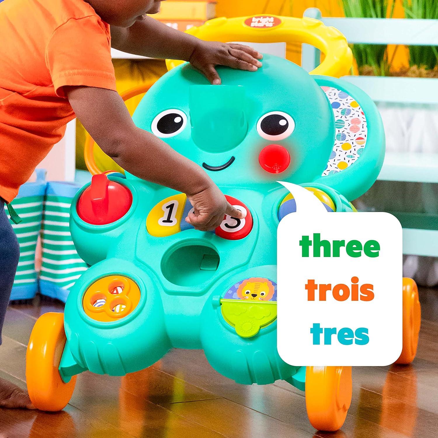 Bright Starts Stroll 'n Roll 2-in-1 Ball Play Baby Walker Elephant