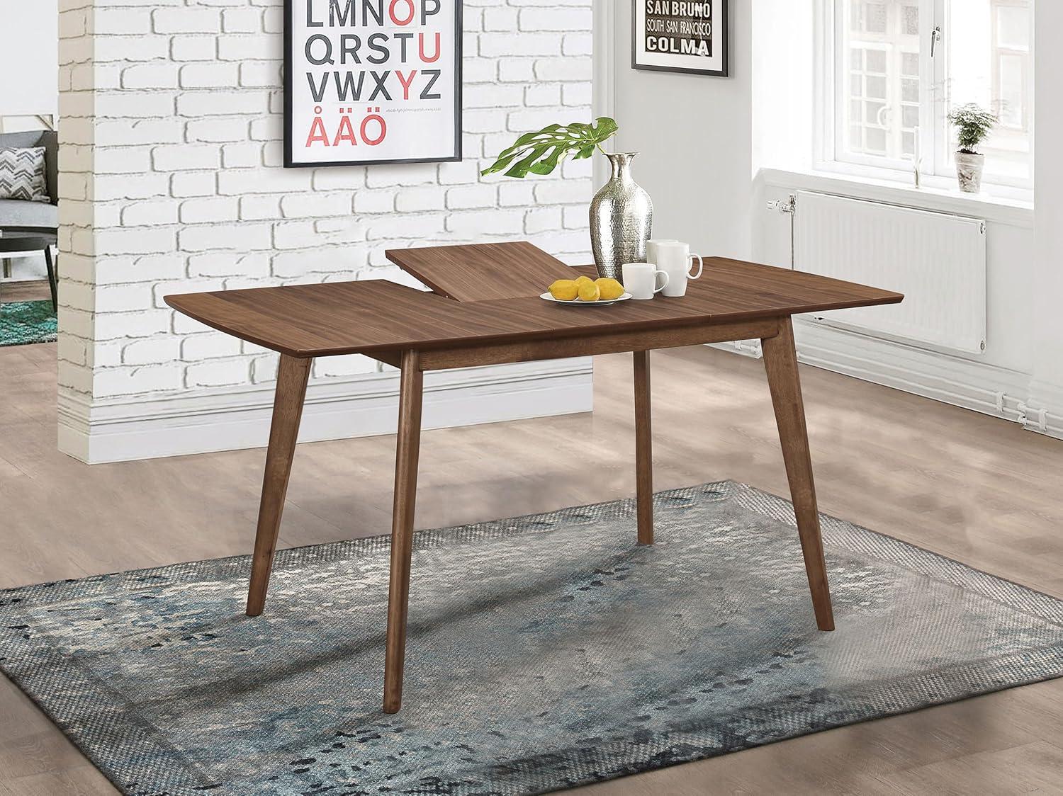 George Oliver Nana Alfredo Extension Leaf Dining Table Natural Walnut
