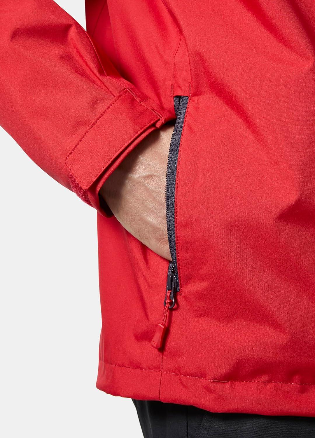 Large Red Waterproof Hooded Polyester Fleece Rain Jacket