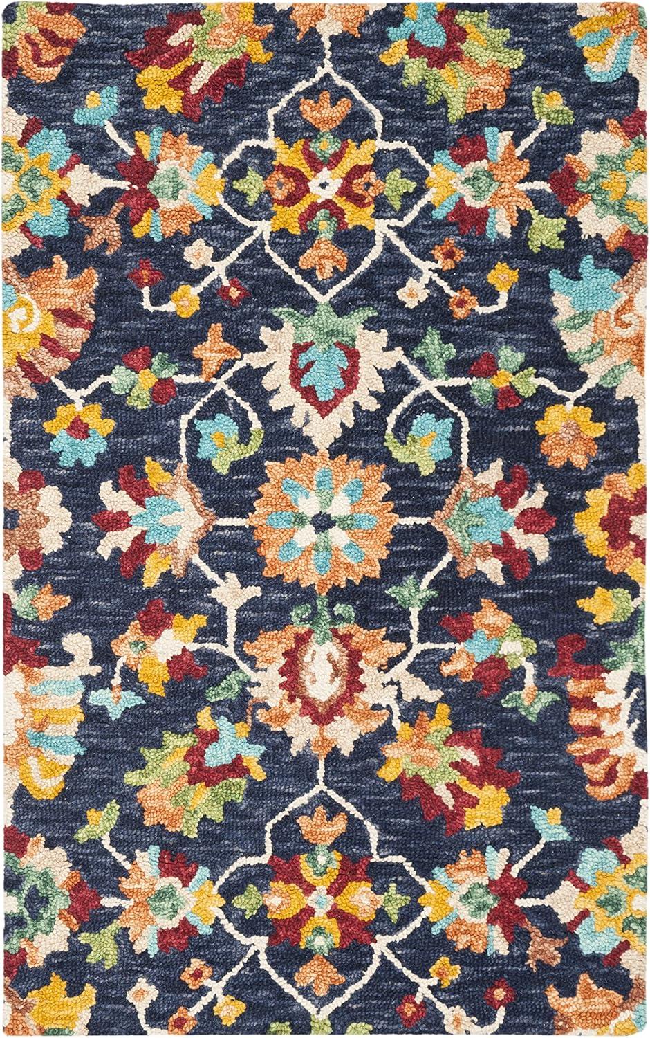Aspen APN510 Hand Tufted Indoor Accent Rug - Navy/Red - 2'x3' - Safavieh