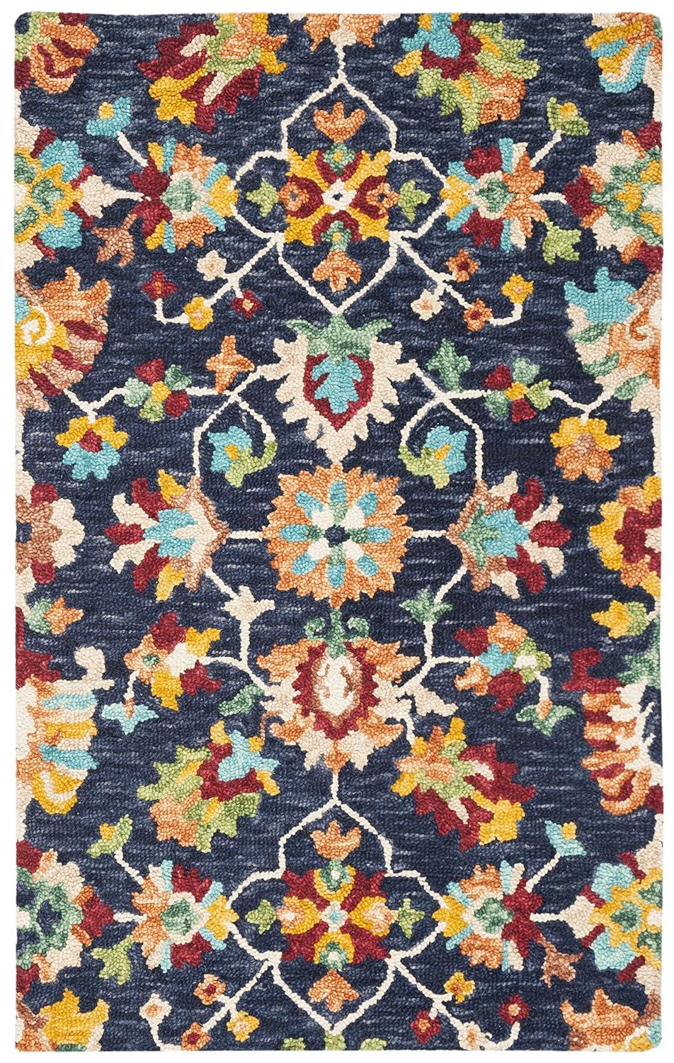 Aspen APN510 Hand Tufted Indoor Accent Rug - Navy/Red - 2'x3' - Safavieh