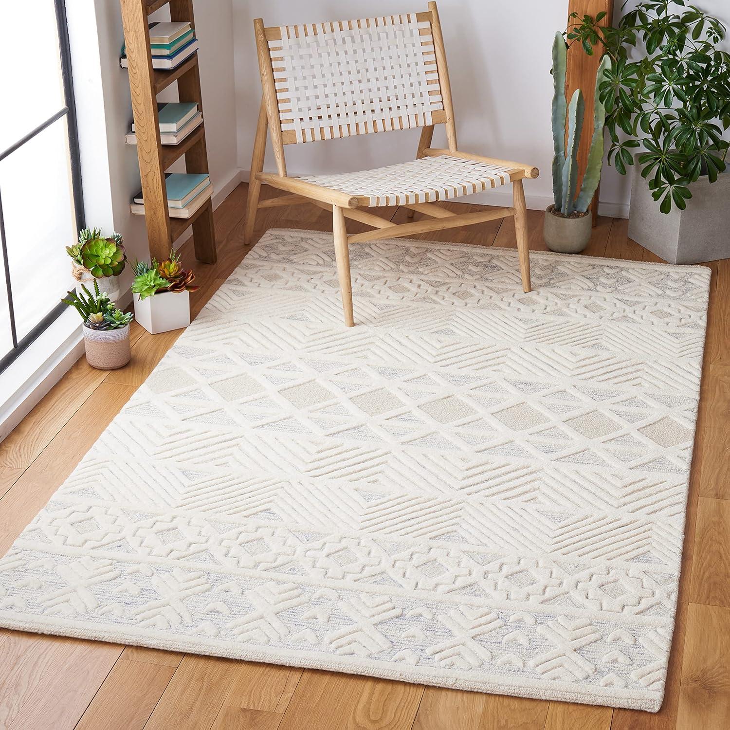 Artistry ARR503 Hand Tufted Area Rug - Ivory/Light Grey - 6'x9' - Safavieh.