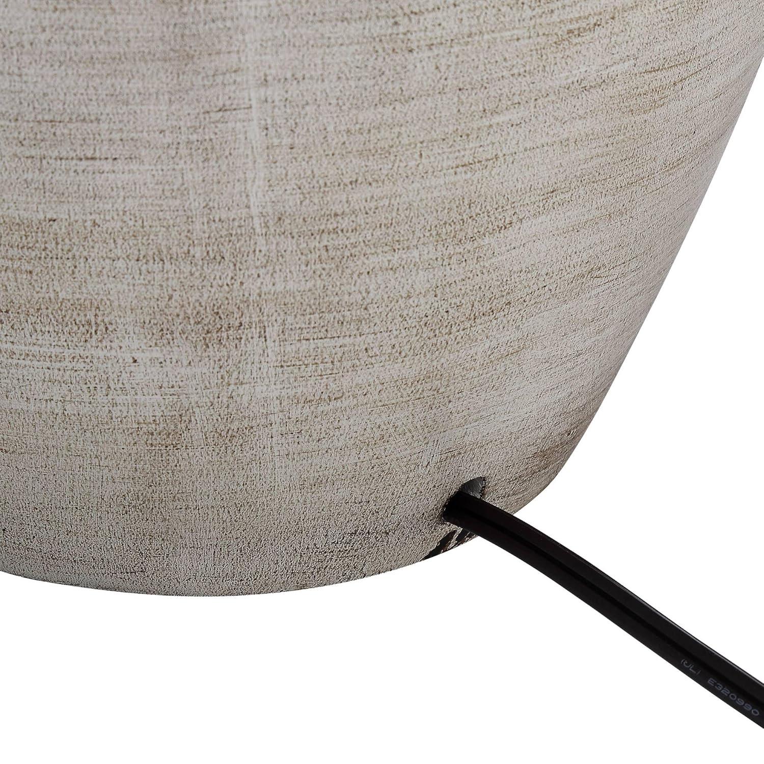 Regency Hill Glenn Rustic Country Cottage Table Lamps 27" Tall Set of 2 Brushed Gray Terra Cotta Beige Fabric Shade for Bedroom Living Room Nightstand