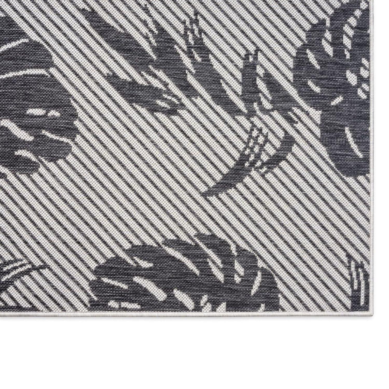 Tommy Bahama Palm Coastal Indoor/Outdoor Area Rug, Charcoal Gray