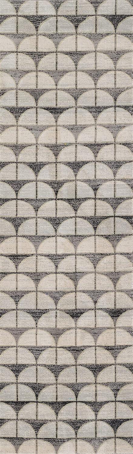 Momeni Edition Geometric Machine Loomed Rug Charcoal Gray