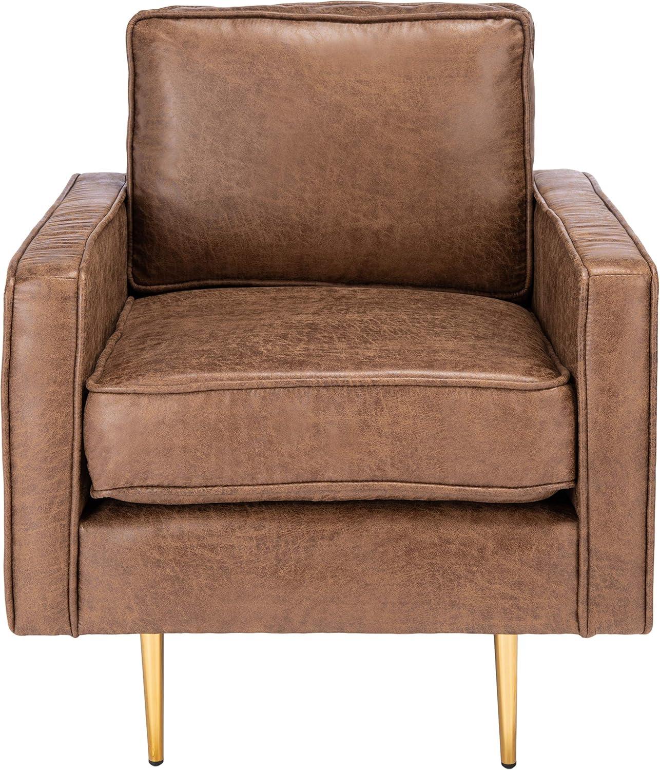 Paityn Accent Chair - ACH2000 - Brown/Gold - Safavieh