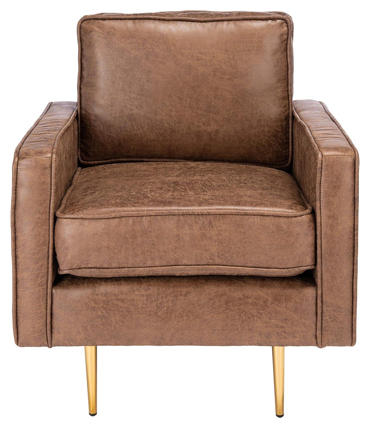 Paityn Accent Chair - ACH2000 - Brown/Gold - Safavieh