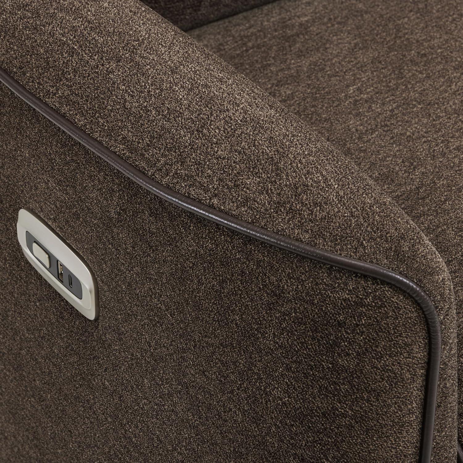 Swivel Glider Power Recliner Chair, Electric Rocker Recliner Chairs with USB Ports For Nursery, Fabric