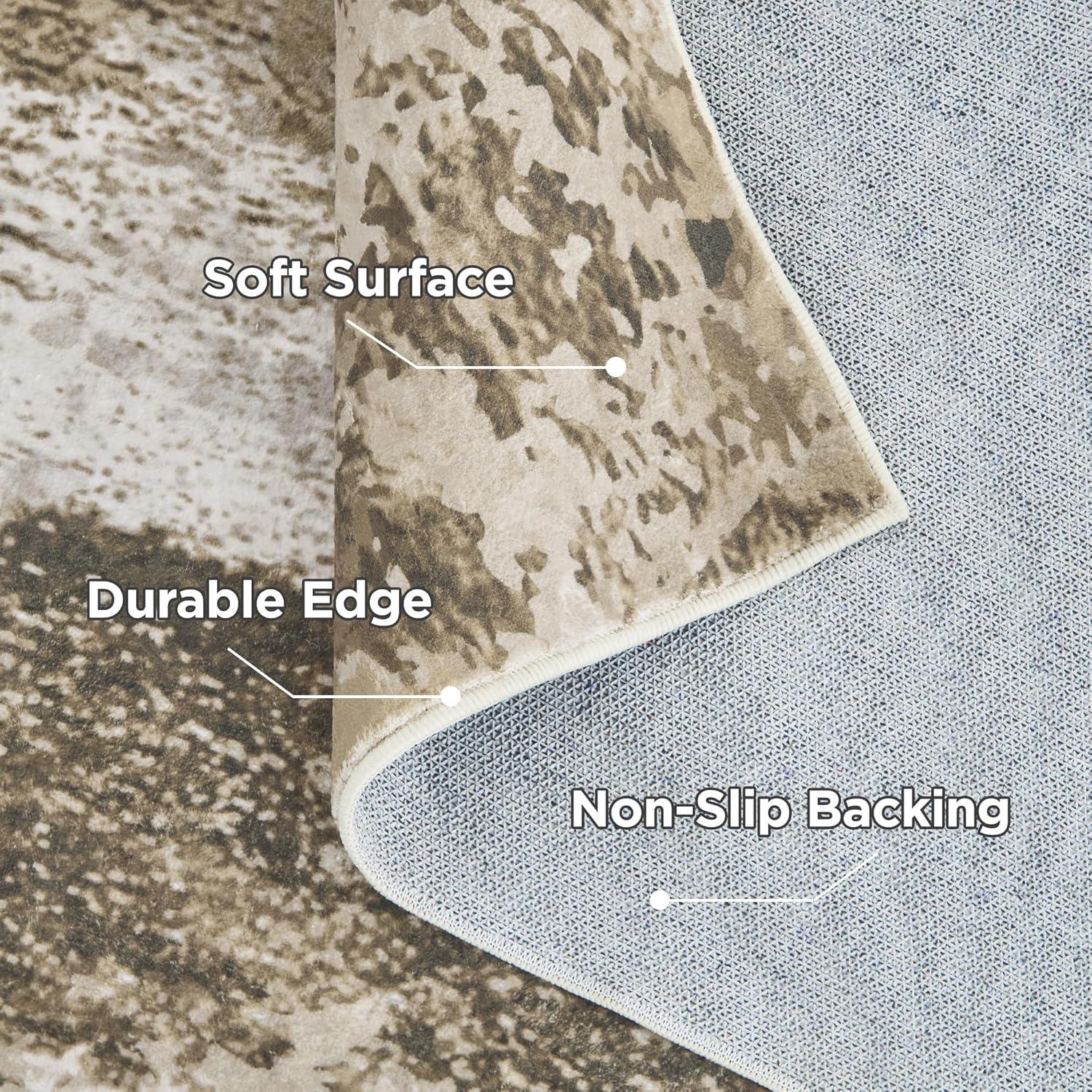 Garvee 5'x7' Modern Blue Abstract Area Rug Machine Washable Contemporary Rug Soft Foldable Thin Accent Rug Anti-Slip Non-Shedding Floor Carpet
