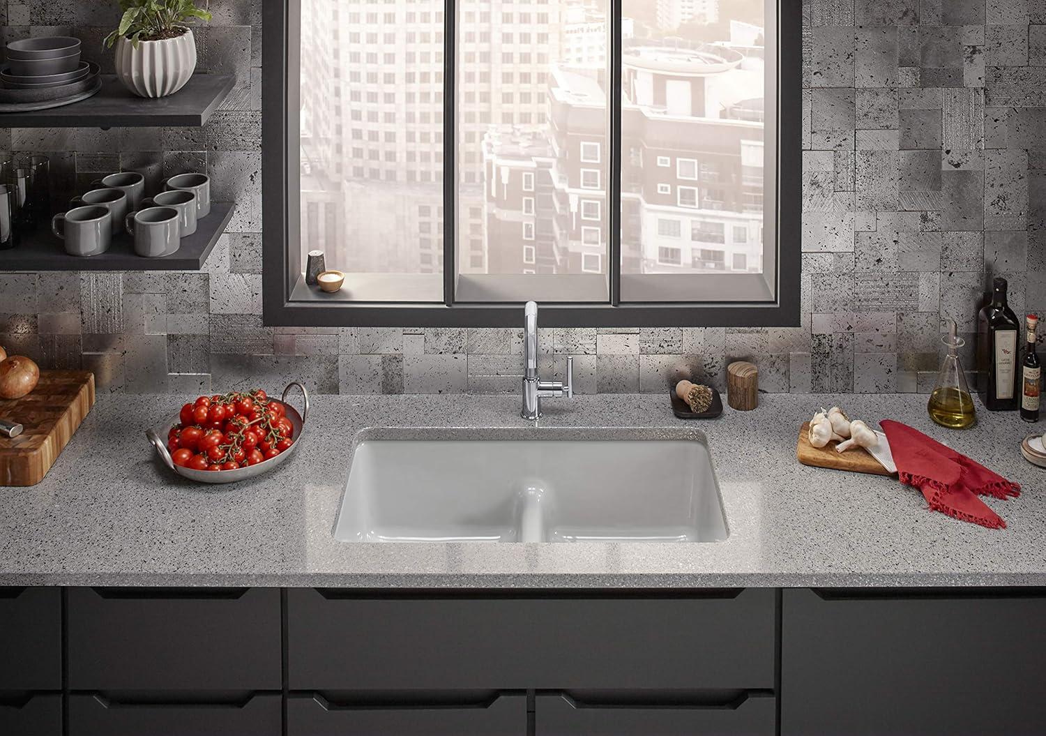 IronTones® Kohler 33" L x 18.75" W Drop-in Smart Divide Double-Equal Kitchen Sink
