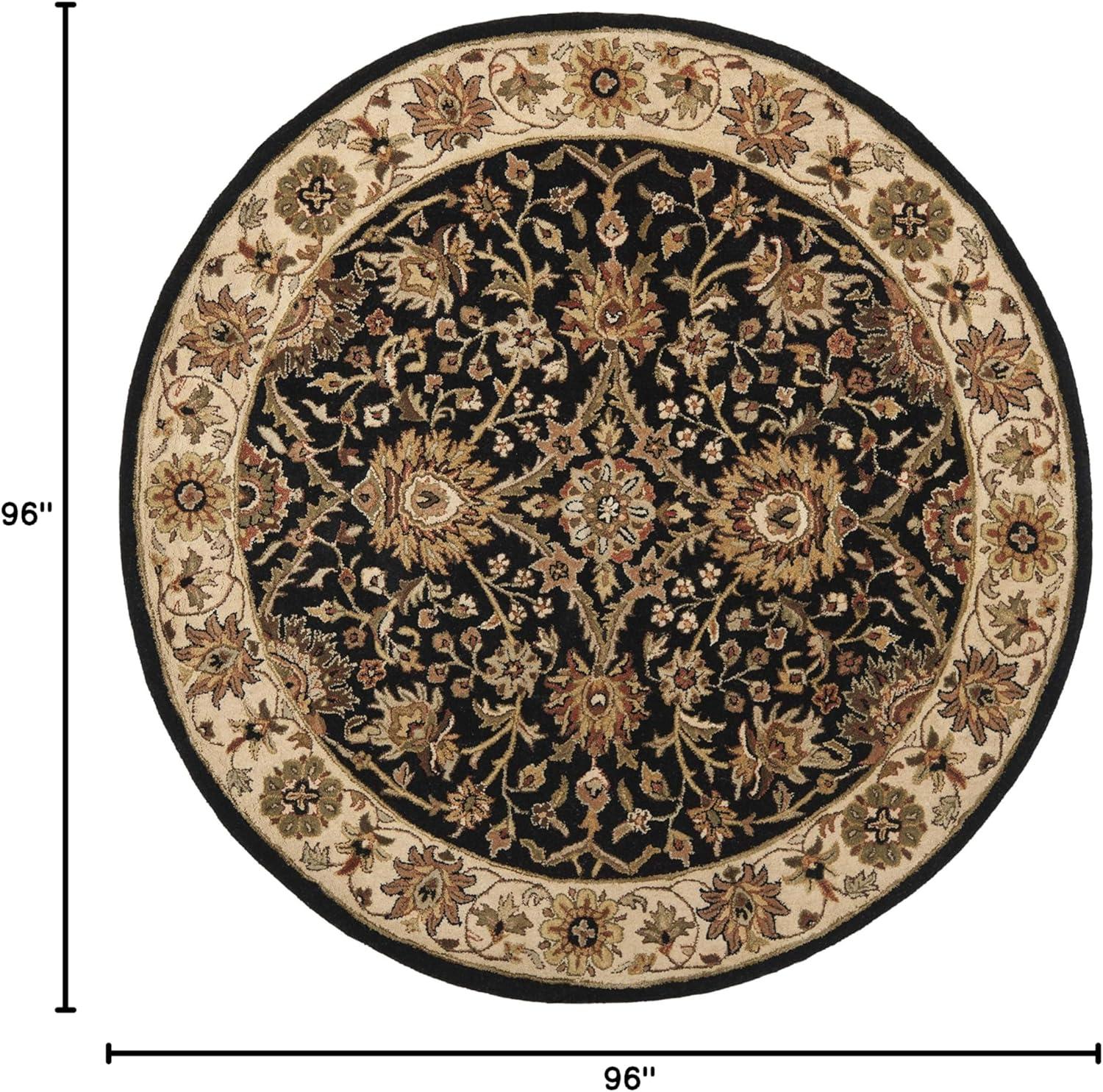 Antiquity AT249 Hand Tufted Area Rug - Black - 8' round - Safavieh.