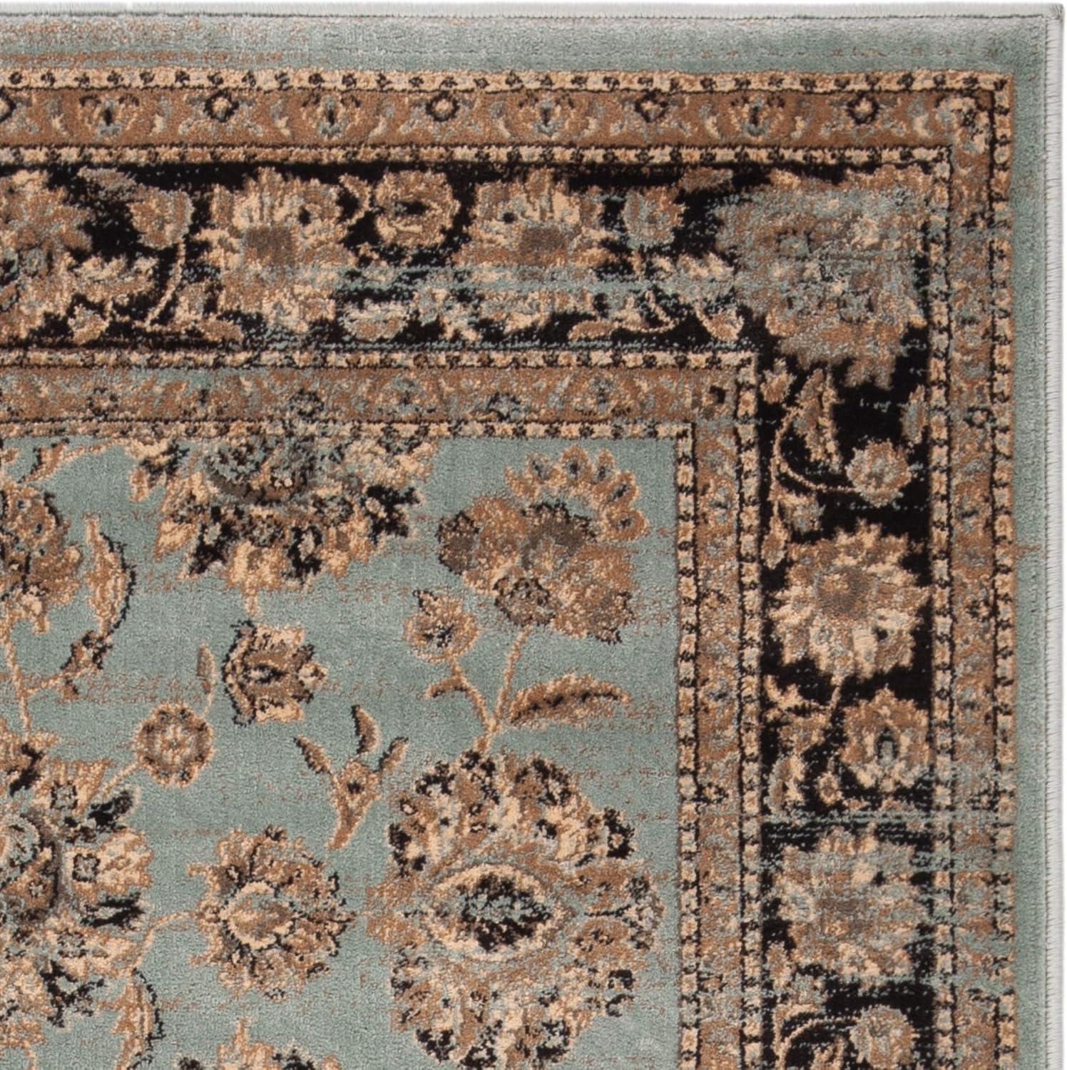 SAFAVIEH Vintage Jessamine Traditional Area Rug, Light Blue/Black, 4' x 5'7"