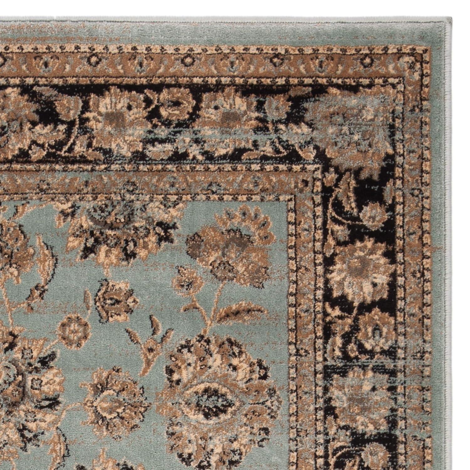 SAFAVIEH Vintage Jessamine Traditional Area Rug, Light Blue/Black, 4' x 5'7"