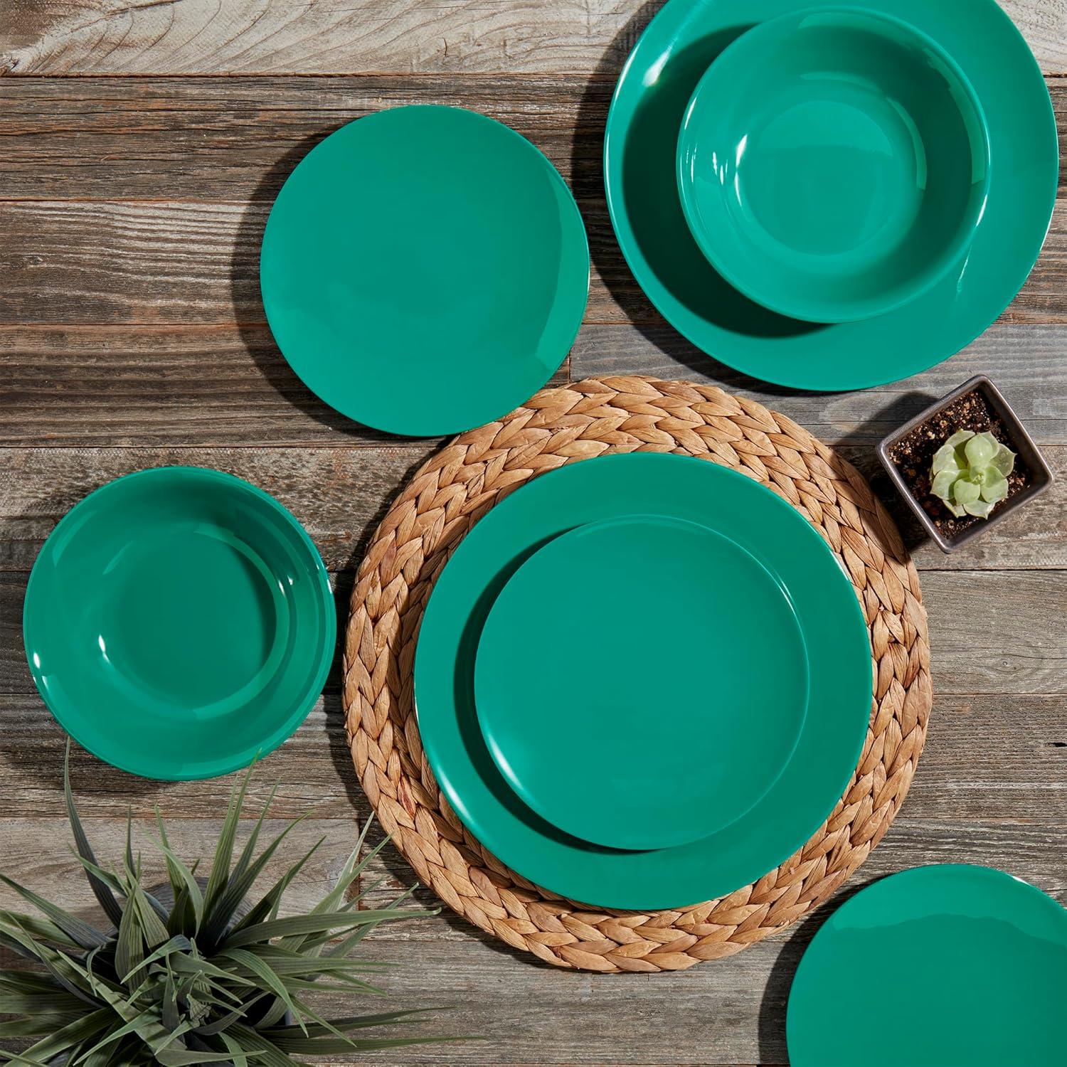 Tabletops Gallery Tabletops Gallery Peacock 12 Piece Melamine Dinnerware Set