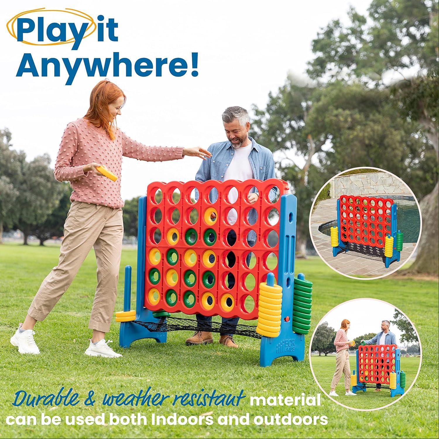 ECR4Kids ECR4Kids Jumbo 4-To-Score with Mesh Net and Carry Bag, Giant Game, Assorted