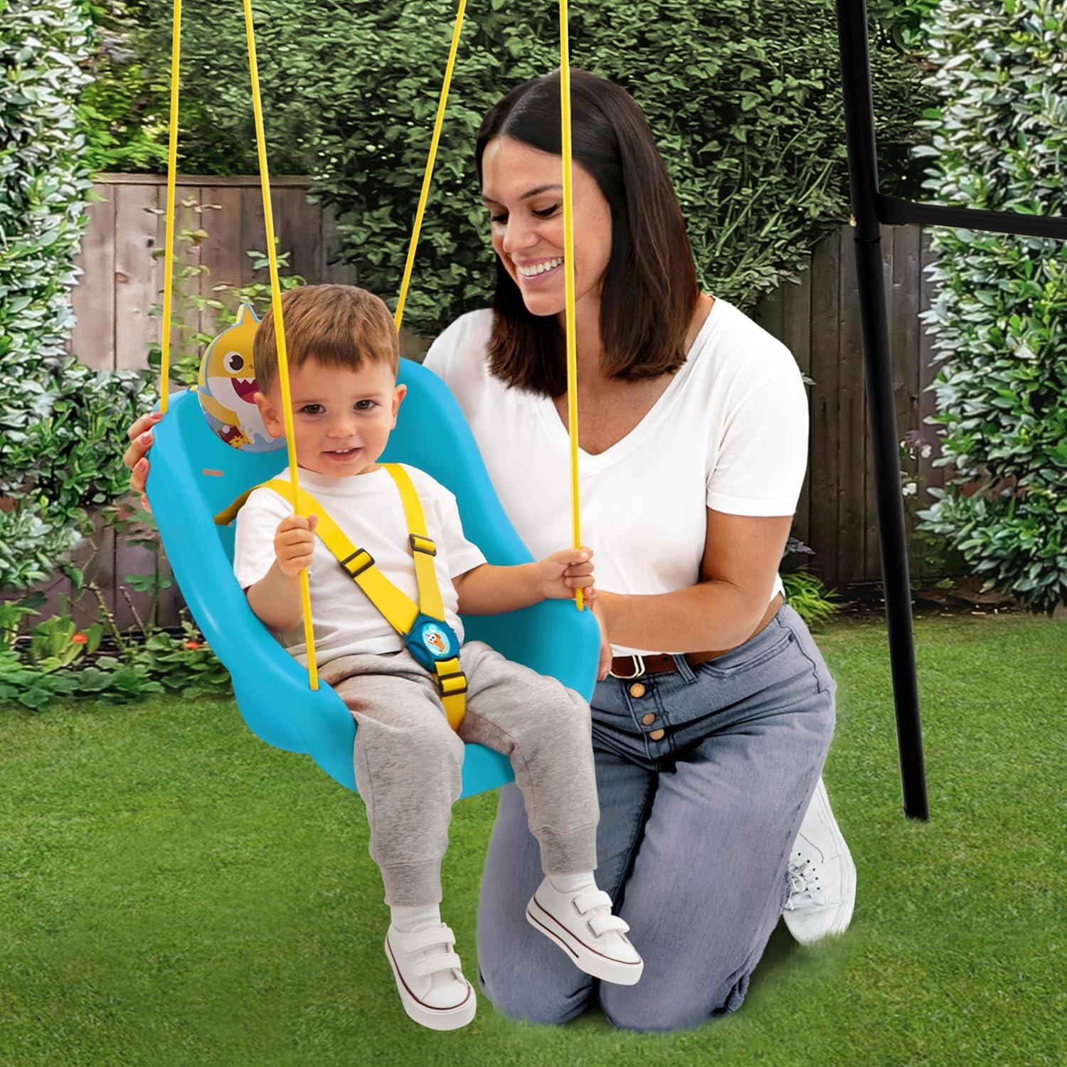 CoComelon 2-in-1 Outdoor Swing by Delta Children – For Babies and Toddlers – Full Bucket Seat