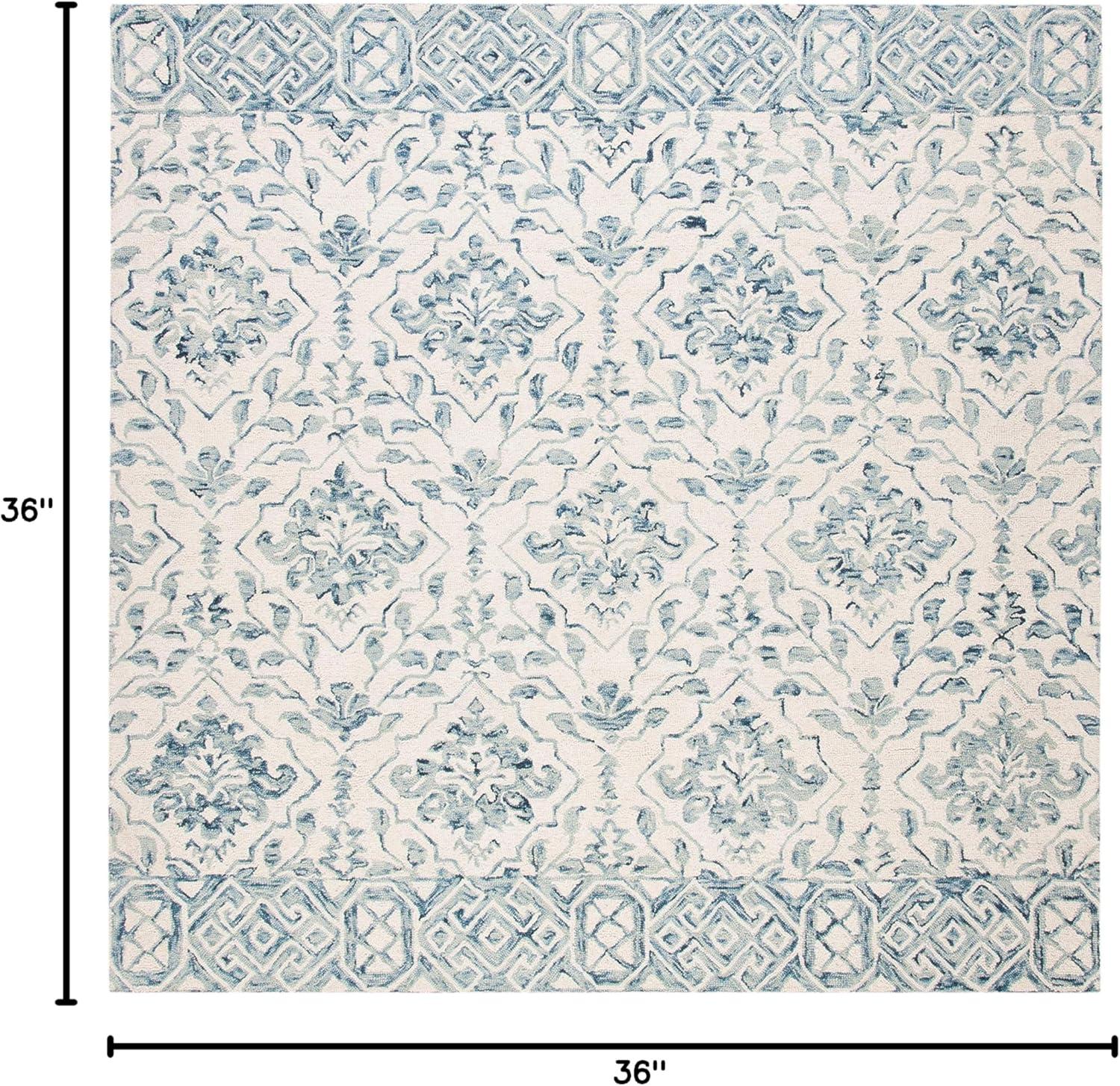 Dip Dye DDY901 Hand Tufted Area Rug - Blue/Ivory - 3'x3' - Safavieh.