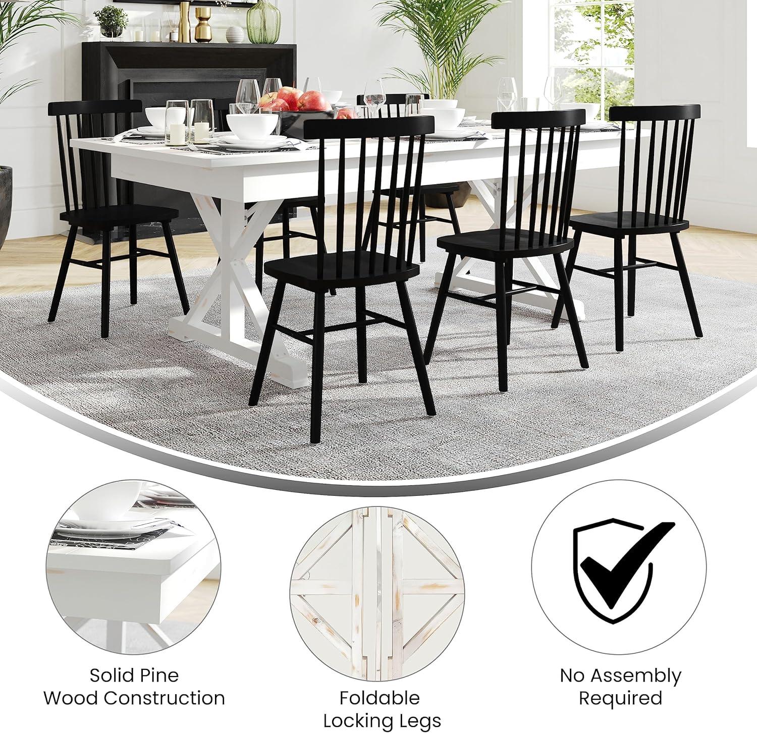 Taylor & Logan 84"x40" Hamish Rectangular Dining Table Brown: Seats Up to 8, Wood Frame, 1-Year Warranty